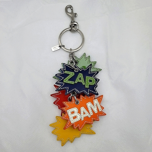 *Very Rare* Coach Comic Book Leather Keychain Bag Charm - Picture 5 of 15